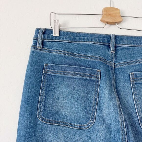 Ann Taylor LOFT Braided High Rise Kick Crop Jeans Size 32/14 - Picture 7 of 10